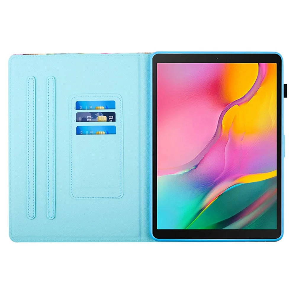 For Samsung Galaxy Tab A7 Lite 8.7-inch T220 / T225 Case Pattern Printing Card Holder Tablet Cover - Coconut Palm - 2