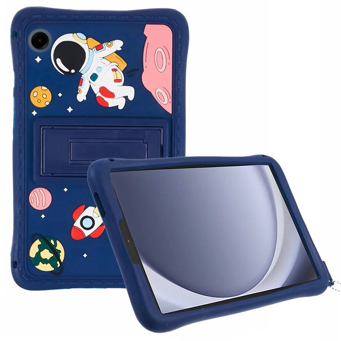 For Samsung Galaxy Tab A11 / A9 Case Kickstand Silicone + PC Astronaut Design Tablet Cover - 1