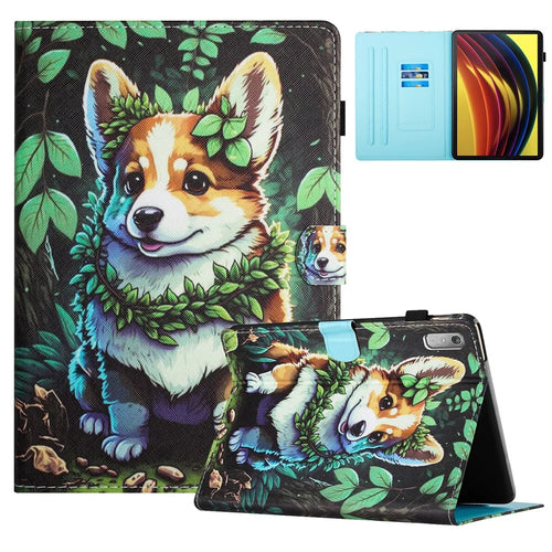 For Lenovo Tab P11 Gen 2 TB-350 Case Pattern Printing Leather Card Holder Tablet Cover - Corgi - 1
