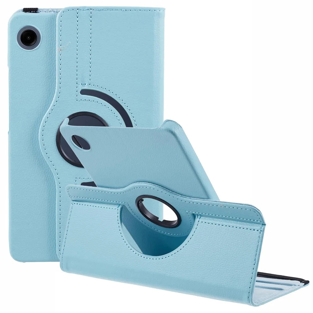 For Samsung Galaxy Tab A11 / A9 Case PU Leather Rotating Stand Tablet Cover - Baby Blue - 1