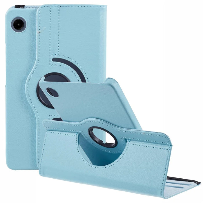 For Samsung Galaxy Tab A11 / A9 Case PU Leather Rotating Stand Tablet Cover - Baby Blue - 1