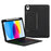 For iPad (2025) / 10.9 (2022) Leather Case + Bluetooth-Compatible Keyboard with Backlight Trackpad - Black - 1