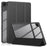 For Samsung Galaxy Tab A11+ / A9+ Case Leather+TPU+Acrylic Tri-fold Stand Cover - Black - 1