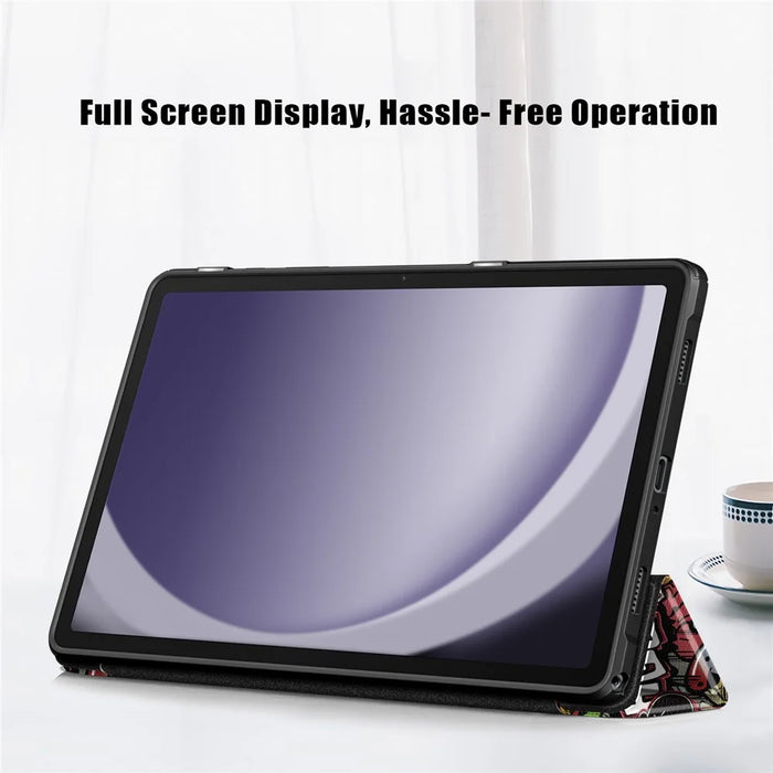 For Samsung Galaxy Tab A11+ / A9+ Case Tri-fold Stand Pattern Printing Tablet Cover - Graffiti - 3