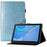 For Samsung Galaxy Tab A9+ Glittery Powder Tablet Case Card Slot PU Leather Cover - Blue - 1
