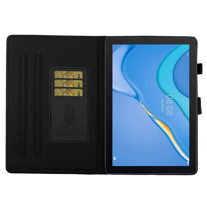 For Samsung Galaxy Tab A9+ Glittery Powder Tablet Case Card Slot PU Leather Cover - Blue - 2