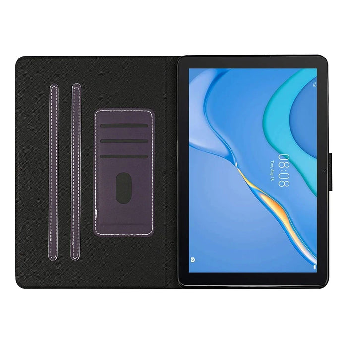 For Samsung Galaxy Tab A9+ Dustproof Tablet Case Card Holder PU Leather Shell Cover - Purple - 2