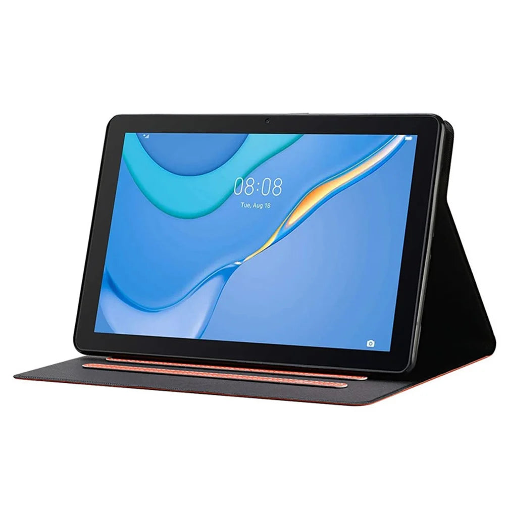 For Samsung Galaxy Tab A9 PU Leather Case Slim-Fit Card Holder Tablet Cover - Orange - 3