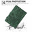 Imprinted Shell for Samsung Galaxy Tab A9 Case Card Slot PU Leather Stand Tablet Cover - Green - 5