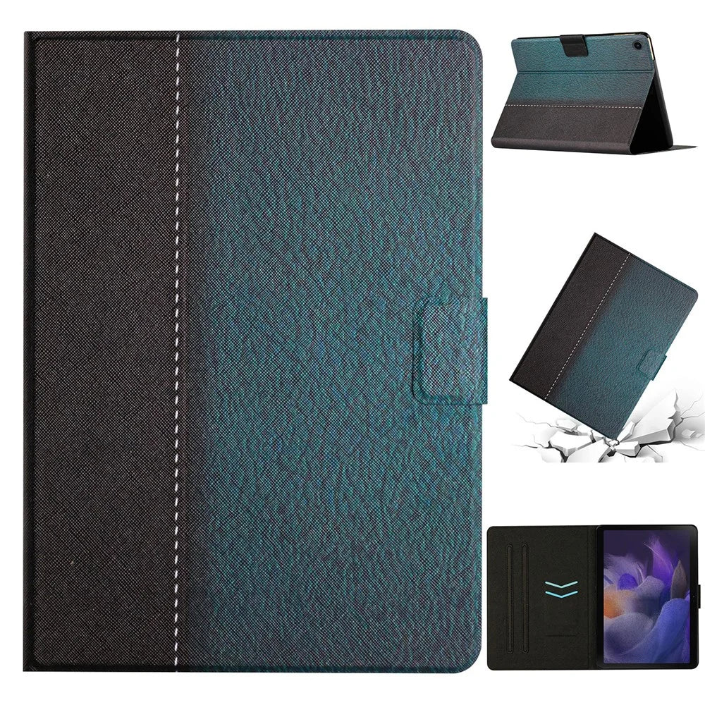 For Samsung Galaxy Tab A9+ PU Leather Stand Cover Pattern Printing Tablet Case - Green - 1