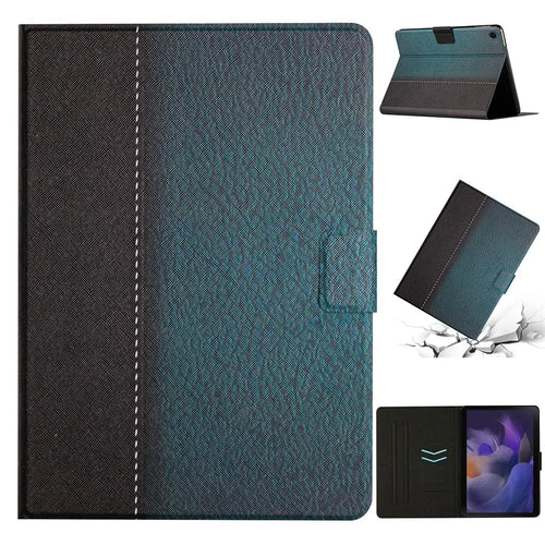 For Samsung Galaxy Tab A9+ PU Leather Stand Cover Pattern Printing Tablet Case - Green - 1