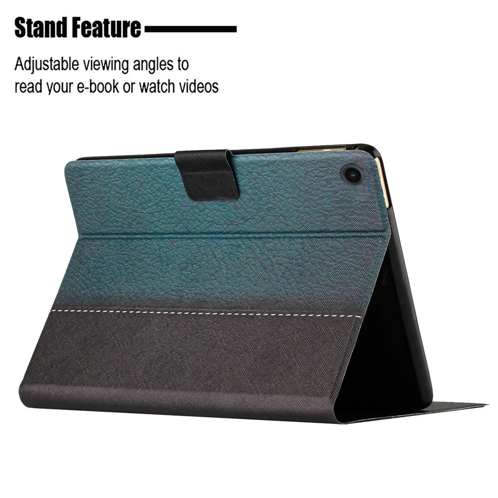 For Samsung Galaxy Tab A9+ PU Leather Stand Cover Pattern Printing Tablet Case - Green - 4