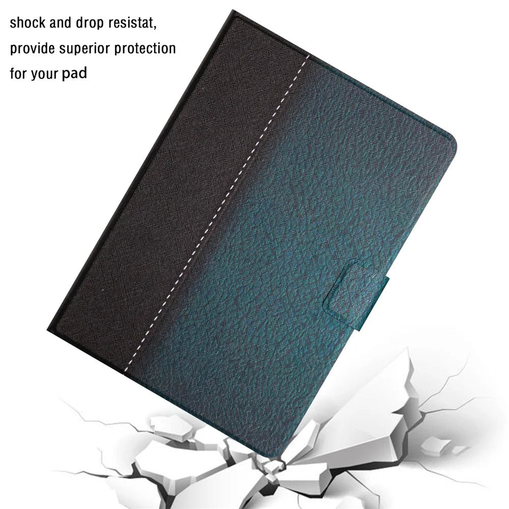 For Samsung Galaxy Tab A9+ PU Leather Stand Cover Pattern Printing Tablet Case - Green - 5