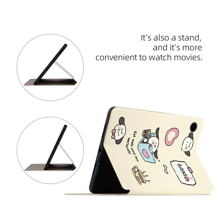 For Samsung Galaxy Tab A9 Smart Cover PU Leather Cartoon Pattern Stand Tablet Case - Angel Kitty - 3