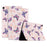 For Samsung Galaxy Tab A9+ Butterfly Pattern Cover PU Leather Smart Folio Tablet Case - Rose Butterfly - 1