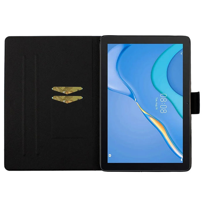 For Samsung Galaxy Tab A9 Case Card Holder Pattern Tablet Cover - 8-Shape Starry Sky - 2