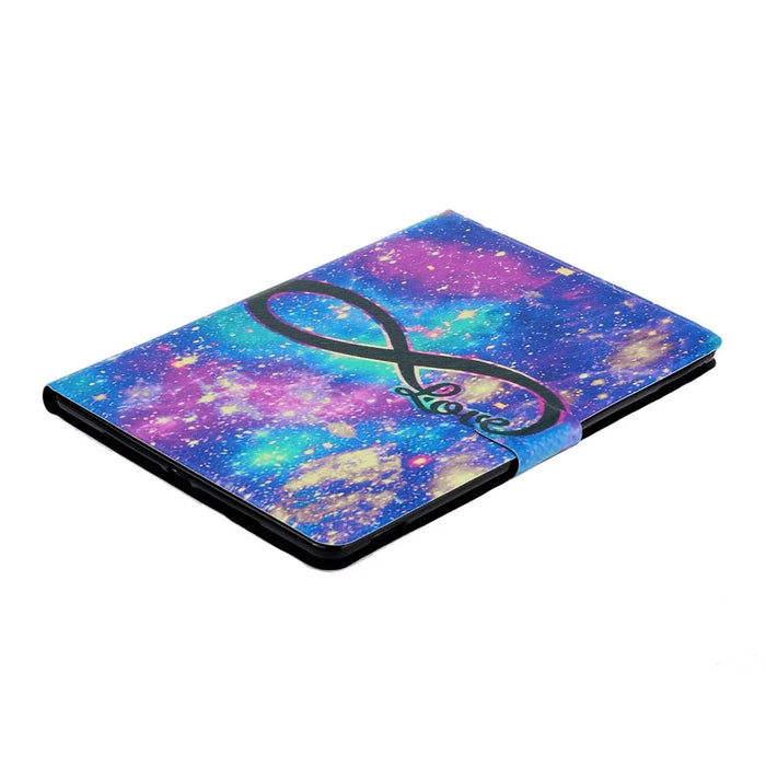 For Samsung Galaxy Tab A9 Case Card Holder Pattern Tablet Cover - 8-Shape Starry Sky - 5