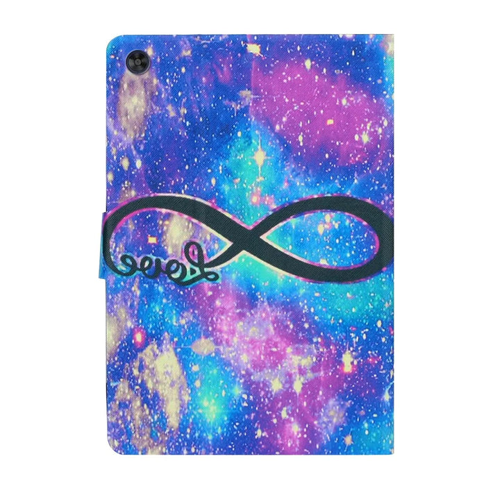 For Samsung Galaxy Tab A9 Case Card Holder Pattern Tablet Cover - 8-Shape Starry Sky - 7