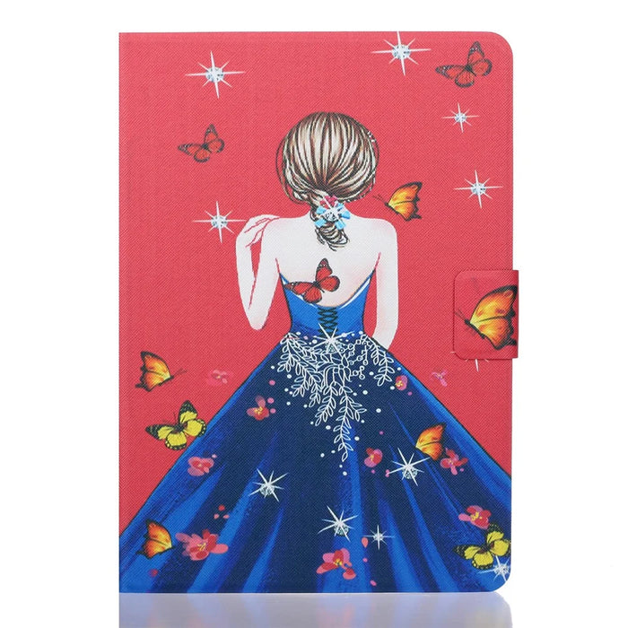 For Samsung Galaxy Tab A9 Case Card Holder Leather Stand Tablet Cover - Butterfly Girl - 6