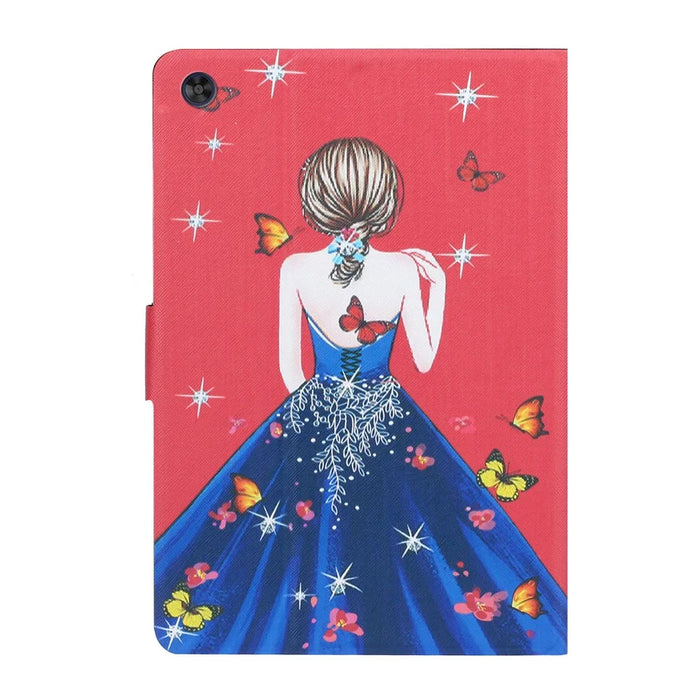 For Samsung Galaxy Tab A9 Case Card Holder Leather Stand Tablet Cover - Butterfly Girl - 7