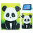For Samsung Galaxy Tab A9 Case Pattern Stitching PU Leather Card Slots Tablet Cover - Panda - 1