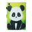 For Samsung Galaxy Tab A9 Case Pattern Stitching PU Leather Card Slots Tablet Cover - Panda - 7