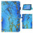 For Samsung Galaxy Tab A9+ Case Pattern Printing Tablet Cover with Card Holder - Marble - 1