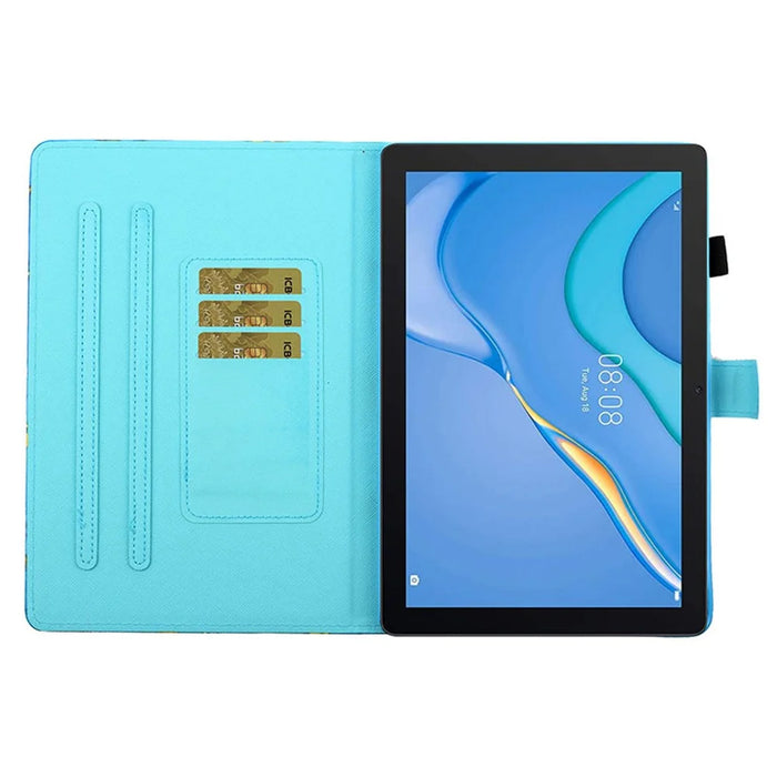 For Samsung Galaxy Tab A9+ Case Pattern Printing Tablet Cover with Card Holder - Marble - 2