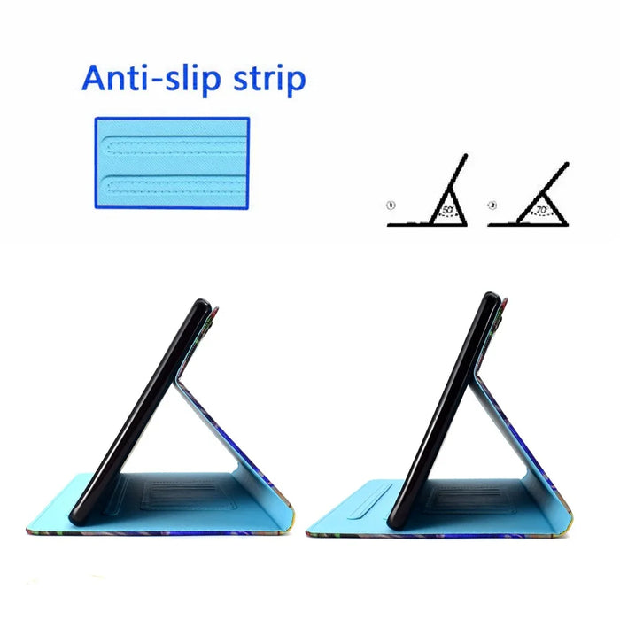 For Samsung Galaxy Tab A9+ Case Pattern Printing Tablet Cover with Card Holder - Marble - 5