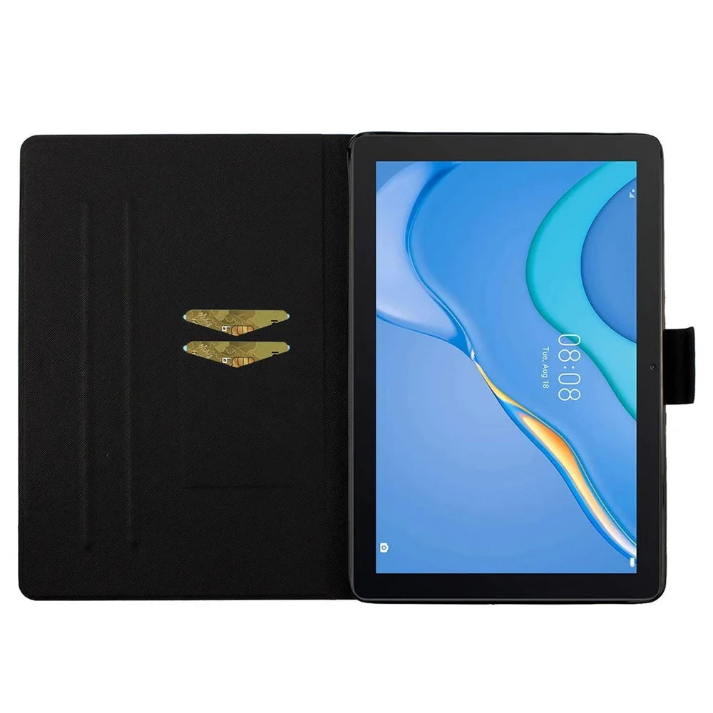 For Samsung Galaxy Tab A9+ Case Pattern Printing Card Slots Tablet Cover - Tower - 2