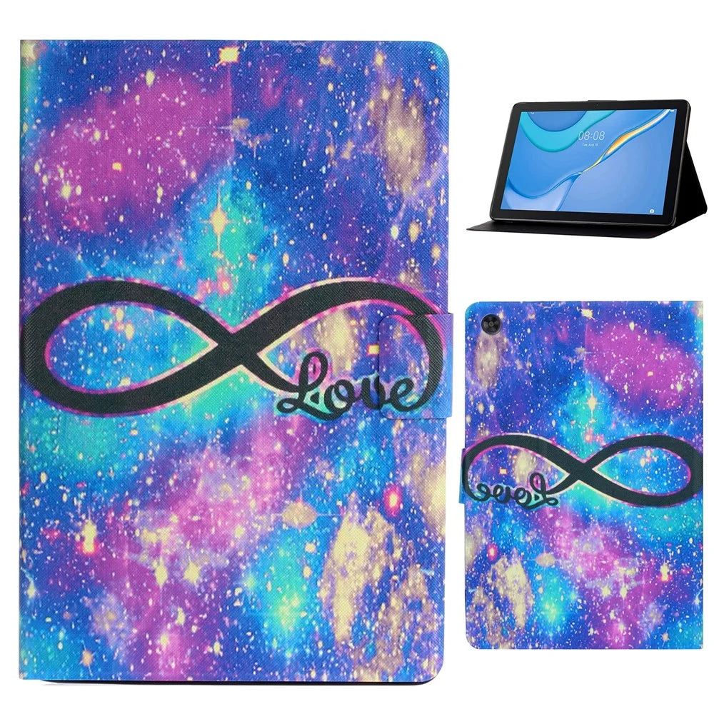 For Samsung Galaxy Tab A9+ Case PU Leather Pattern Printing Tablet Cover - 8-Shape Starry Sky - 1