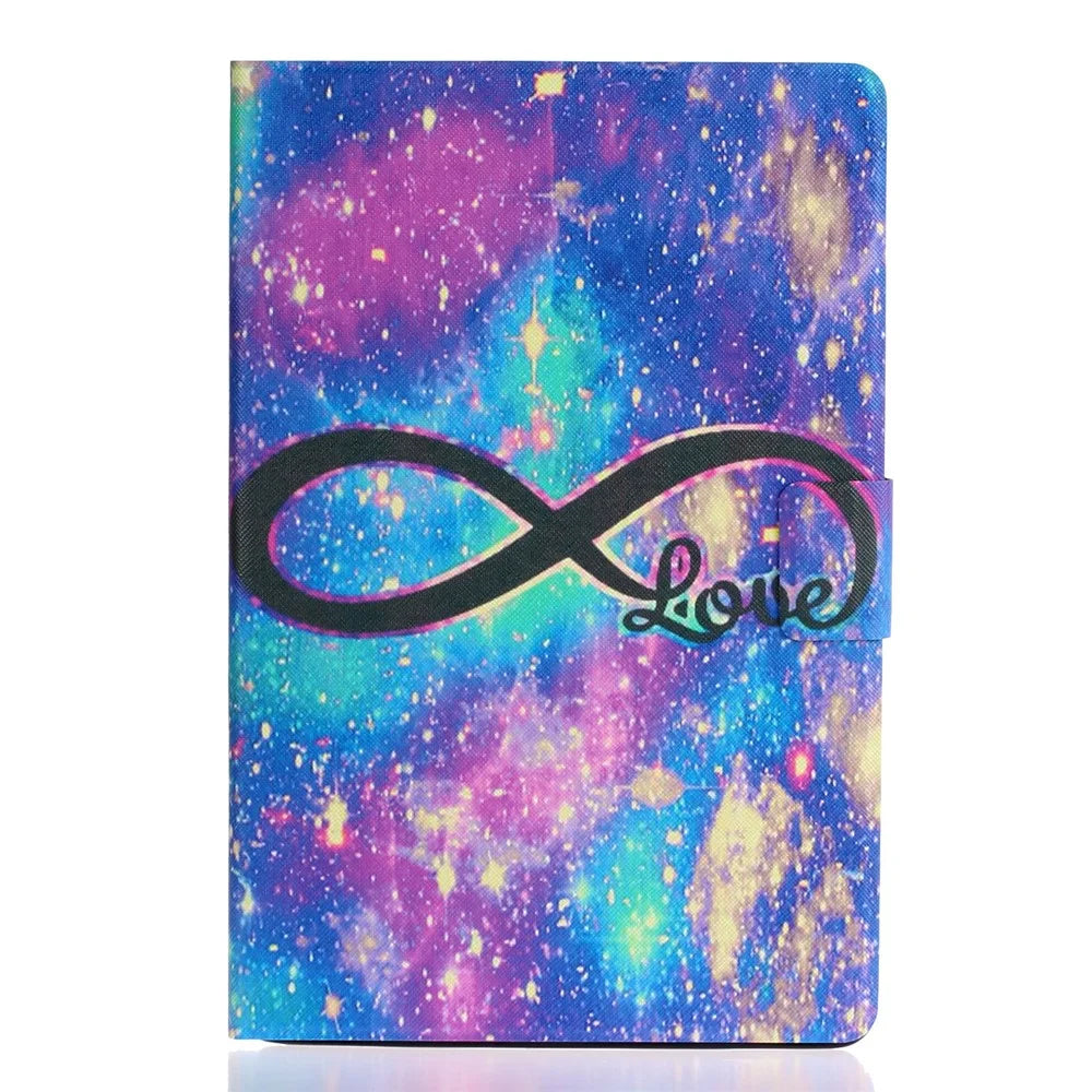 For Samsung Galaxy Tab A9+ Case PU Leather Pattern Printing Tablet Cover - 8-Shape Starry Sky - 6