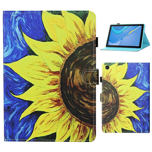For Samsung Galaxy Tab A9+ Case Card Holder Tablet Stand Cover - Sunflower - 1