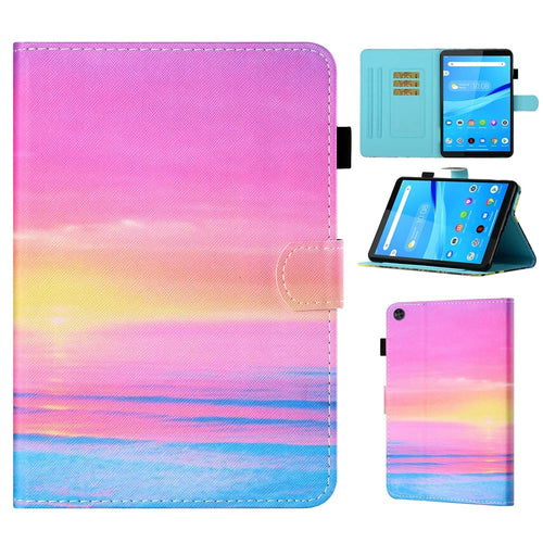 For Samsung Galaxy Tab A9 Case Card Slots Pattern Printing Tablet Cover - Sunrise - 1