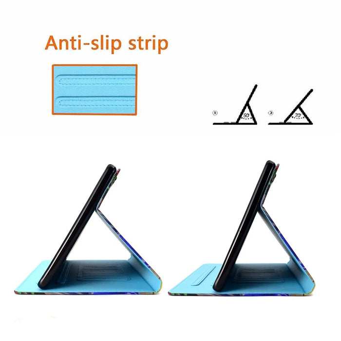 For Samsung Galaxy Tab A9 Case Card Slots Pattern Printing Tablet Cover - Sunrise - 5