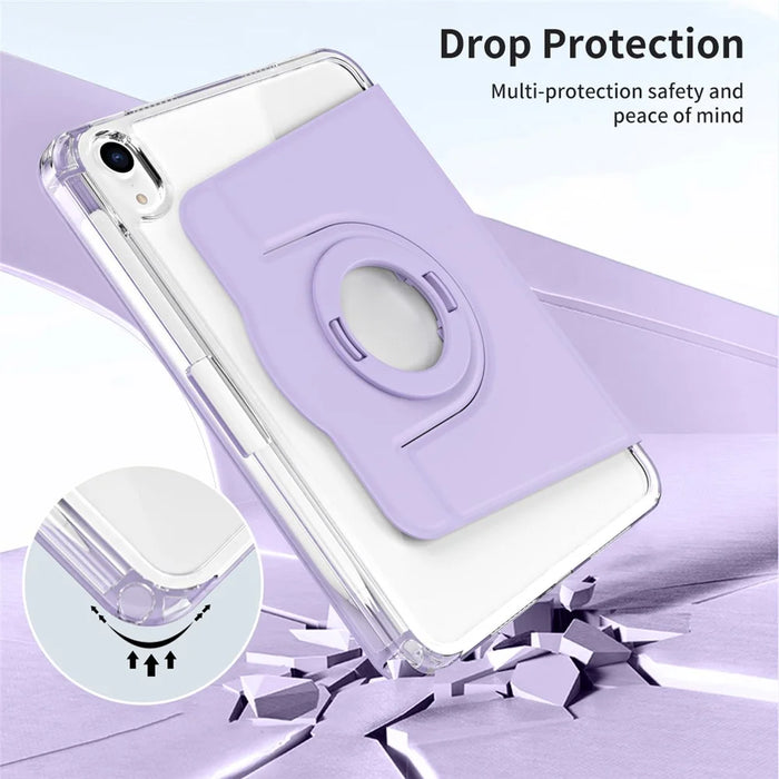 For iPad mini (2024) / mini (2021) Case PU Leather+Acrylic Stand Detachable Tablet Cover - Purple - 4