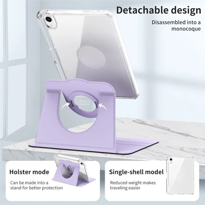 For iPad mini (2024) / mini (2021) Case PU Leather+Acrylic Stand Detachable Tablet Cover - Purple - 5