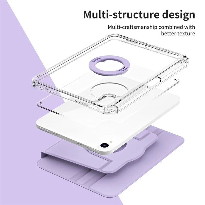 For iPad mini (2024) / mini (2021) Case PU Leather+Acrylic Stand Detachable Tablet Cover - Purple - 6