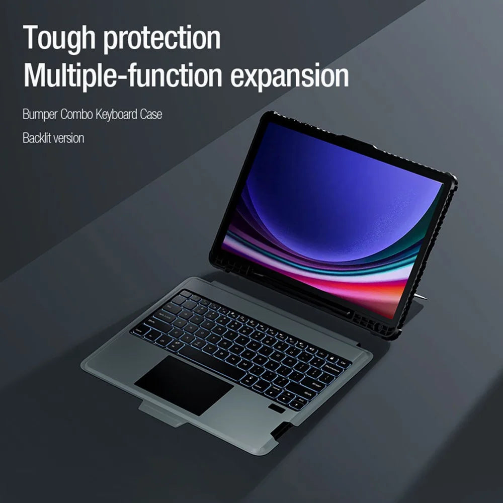 NILLKIN For Samsung Galaxy Tab S9+ Protective Cover with Detachable Backlit Bluetooth-compatible Keyboard - 5