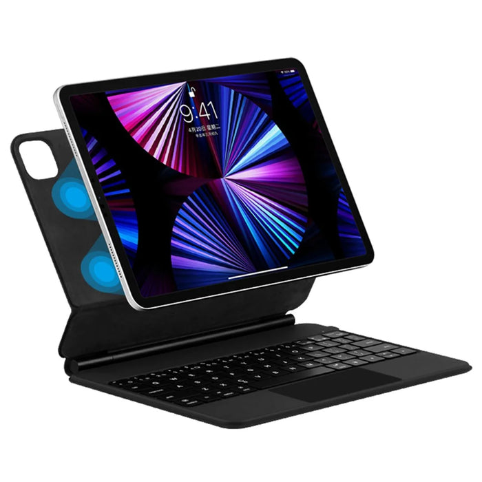 For iPad Pro 12.9 (2020) / (2021) / (2022) Magnetic Floating Bluetooth-compatible Keyboard + Leather Tablet Case - 1