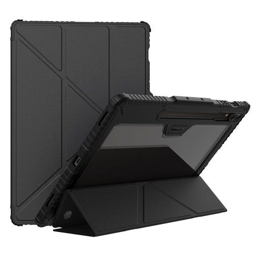 NILLKIN Bumper Leather Case Pro for Samsung Galaxy Tab S9 Ultra Protective Cover PU Leather Tablet Smart Shell - Black - 1