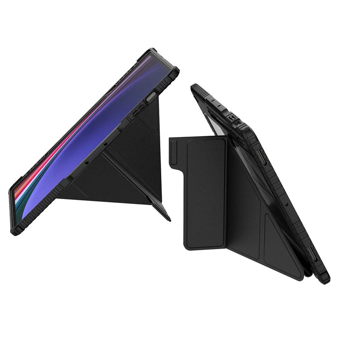 NILLKIN Bumper Leather Case Pro for Samsung Galaxy Tab S9 Ultra Protective Cover PU Leather Tablet Smart Shell - Black - 2
