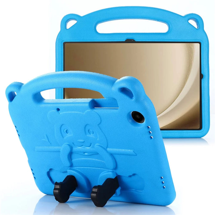 For Samsung Galaxy Tab A9+ Case Kickstand Hand Grip Cartoon Panda Tablet Cover - Blue - 1