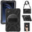 For Samsung Galaxy Tab A9 Tablet Case Kickstand PC+Silicone Cover with Hand Band / Shoulder Strap - Black - 1