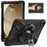 For Samsung Galaxy Tab A9+ Case PC+Silicone Rotary Kickstand Cover with Hand Strap - Black - 1