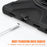 For Samsung Galaxy Tab A9+ Case PC+Silicone Rotary Kickstand Cover with Hand Strap - Black - 4