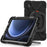 For Samsung Galaxy Tab A9 Case Rotary Kickstand PC+Silicone Cover with Shoulder Strap - Black+Black - 2