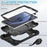 For Samsung Galaxy Tab A9 Case Rotary Kickstand PC+Silicone Cover with Shoulder Strap - Black+Black - 5
