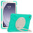 For Samsung Galaxy Tab A9+ Case PC+Silicone Tablet Cover with Rotating Kickstand - Mint Green - 1