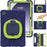 For Samsung Galaxy Tab A9+ Case Rotary Kickstand Anti-drop Tablet Cover with Shoulder Strap - Navy Blue+Yellowgreen - 2